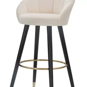 Scaun de bar Prague, Mauro Ferretti, 55x56x104 cm, catifea, crem imagine