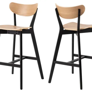 Scaun de bar Roxby, Actona, 45x49x105 cm, lemn de cauciuc, stejar imagine