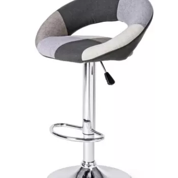 Scaun de bar Salvador Patch, Bizzotto, 55x50x80 cm, otel/poliester, gri imagine