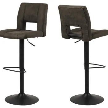 Scaun de bar Sylvia, Actona, 41.5x52x115 cm, rotativ, poliester/otel, antracit imagine