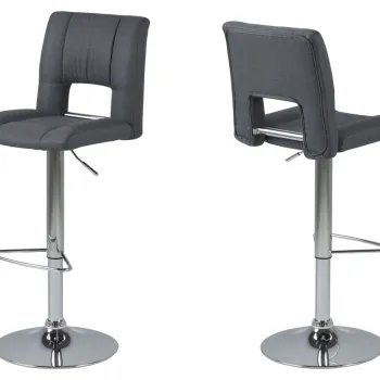 Scaun de bar Sylvia, Actona, 41.5x52x115 cm, rotativ, poliester/otel, gri inchis imagine