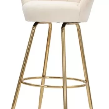 Scaun de bar Vienna, Mauro Ferretti, 55x53x110 cm, catifea, crem imagine