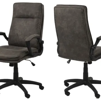Scaun de birou Brad, Actona, 67x69.5x115 cm, rotativ, poliester/nailon, antracit imagine