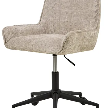 Scaun de birou Eddie, Actona, 57x59.5x90.5 cm, rotativ, tesatura Chenille/otel, bej imagine