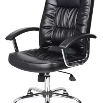 Scaun de birou ergonomic, Bedora Abraj, piele ecologica, negru imagine