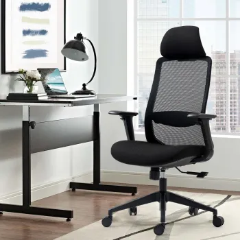 Scaun de birou ergonomic, Bedora Ergo, textil/mesh, negru imagine