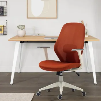 Scaun de birou ergonomic, Bedora Harry, mesh, caramiziu imagine