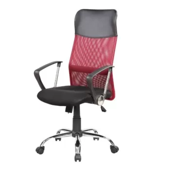 Scaun de birou ergonomic Bedora Lotte, Mesh, Negru/Rosu imagine