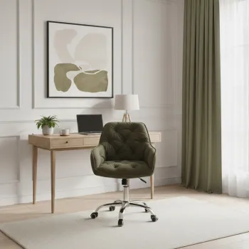Scaun de birou Fussy, Homla, 61x57x80-90 cm, metal/poliester, verde imagine