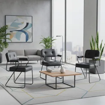 Scaun de birou, Hanah Home, Jupoi 47, 47x87x60 cm, Metal, Negru imagine