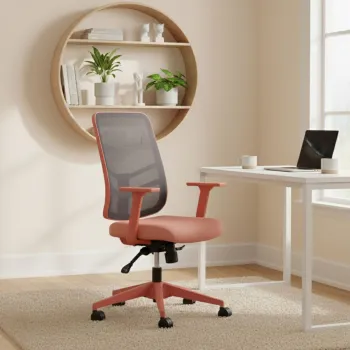 Scaun de birou, Hanah Home, Leto 108, 62x108x68 cm, Plastic, Roz somon imagine