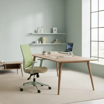 Scaun de birou, Hanah Home, Leto 108, 62x108x68 cm, Plastic, Verde imagine