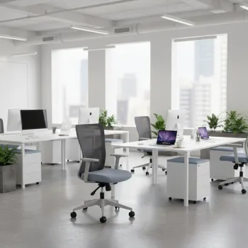 Scaun de birou, Hanah Home, Lumbar 108, 61x108x68 cm, Plastic, Gri imagine