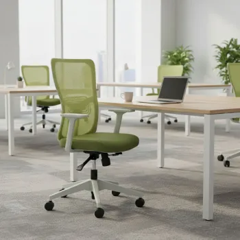 Scaun de birou, Hanah Home, Lumbar 108, 61x108x68 cm, Plastic, Verde imagine