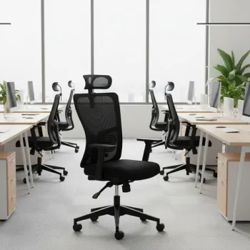 Scaun de birou, Hanah Home, Lumbar 126, 61x126x68 cm, Plastic, Negru imagine