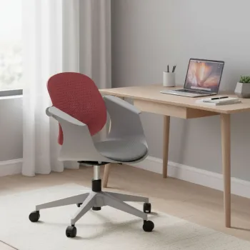 Scaun de birou, Hanah Home, Sisa, 70x90x70 cm, Plastic, Roz somon imagine