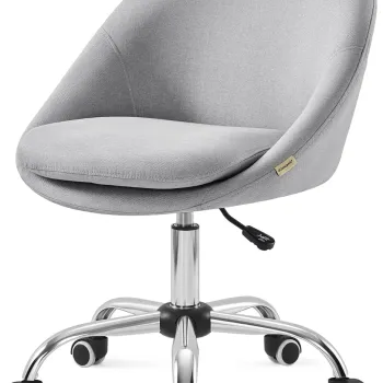 Scaun de birou, Homeoffice, Songmics, 60x60x90 cm, max 110 kg, otel/bumbac/in, gri imagine