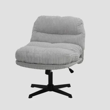 Scaun de birou rotativ Cordivo, Homla, 66x71x83 cm, metal/poliester/bumbac, gri deschis imagine