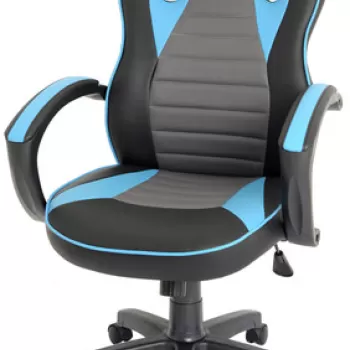 Scaun de birou, Seatix, XFly, 66x121x65 cm, Poliuretan, Albastru/Negru imagine