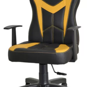 Scaun de birou, Seatix, XFly Machete, 60x113x43 cm, Poliuretan, Galben/Negru imagine