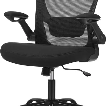 Scaun de birou, Songmics, ergonomic, suport lombar si functie de balansare, 60x64x103-110 cm, 120 kg, negru cerneala imagine