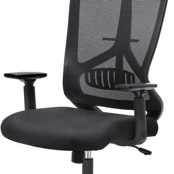 Scaun de birou, Songmics, ergonomic, suport lombar si tetiera reglabile, 62x69x112-122 cm, 120 kg, negru cerneala imagine