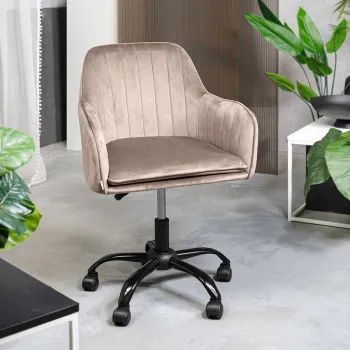 Scaun de birou Teill, Homla, 55x55x90 cm, metal/MDF/poliester, bej imagine