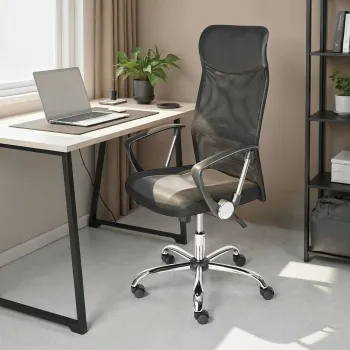 Scaun de birou Torino, Inter Link, 61x59x111-121 cm, rotativ, metal/mesh, negru imagine