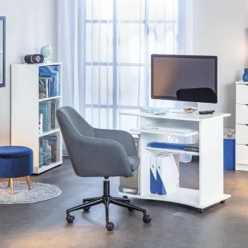 Scaun de birou Workrelaxed, Inter Link, 61.5x63x83.5-91 cm, rotativ, metal/poliester, gri imagine