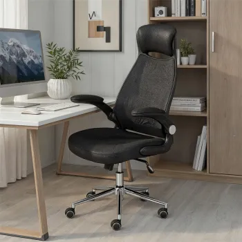 Scaun de birou XL Tecwork, Inter Link, 68x68x114-122 cm, rotativ, metal/poliester, negru imagine