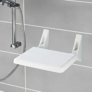 Scaun de dus rabatabil Secura, Wenko, 35x36x19 cm, aluminiu/ABS, alb imagine