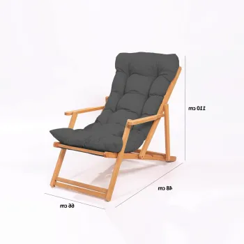 Scaun de gradina, Meya Dekor, My008, 50x81x50 cm, Lemn de fag, Gri / Natural imagine