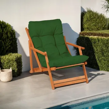 Scaun de gradina, Meya Dekor, My008, 50x81x50 cm, Lemn de fag, Verde / Natural imagine