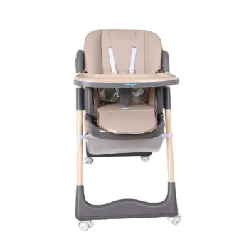 Scaun de masa pentru bebelusi cu inaltime reglabila, U-Grow, 53.5x20.5x62 cm, piele ecologica/textil, maro imagine