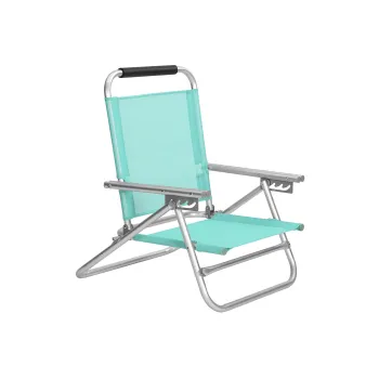 Scaun de plaja, Songmics, pliabil, reglabil in 4 pozitii, max 150 kg, 59x57x71 cm, aluminiu, verde imagine