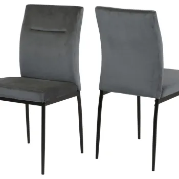 Scaun Demi, Actona, 45x55x90.5 cm, catifea/otel, gri inchis imagine