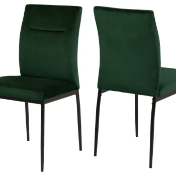 Scaun Demi, Actona, 45x55x90.5 cm, catifea/otel, verde inchis imagine
