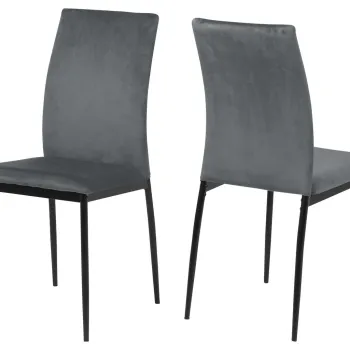 Scaun Demina, Actona, 43.5x53x92 cm, catifea/otel, gri inchis imagine