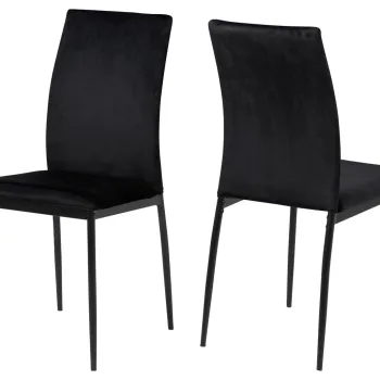 Scaun Demina, Actona, 43.5x53x92 cm, catifea/otel, negru imagine