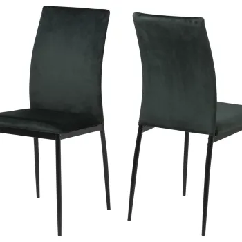 Scaun Demina, Actona, 43.5x53x92 cm, catifea/otel, verde inchis imagine