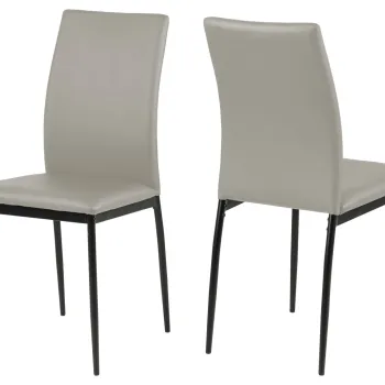 Scaun Demina, Actona, 43.5x53x92 cm, piele ecologica/otel, grej imagine