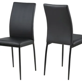 Scaun Demina, Actona, 43.5x53x92 cm, piele ecologica/otel, negru imagine