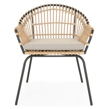 Scaun dining Alba, 75x68x80 cm, aluminiu, negru/gri imagine