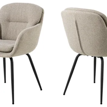 Scaun Dora, Actona, 58x59x84 cm, tesatura structurata/otel, bej imagine