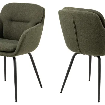 Scaun Dora, Actona, 58x59x84 cm, tesatura structurata/otel, verde imagine