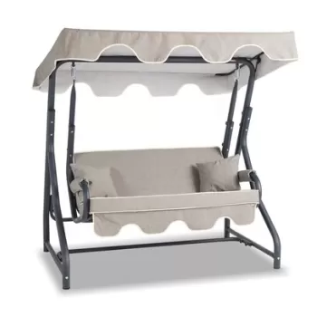 Scaun dublu balansoar de gradina, Clara, Morus , 170x170x110 cm, Antracit / Gri imagine