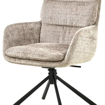 Scaun Edgar, Actona, 61x67x94 cm, rotativ, tesatura Chenille/otel, bej imagine