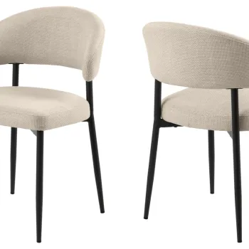 Scaun Edina, Actona, 56x55x77 cm, tesatura structurata/otel, bej imagine