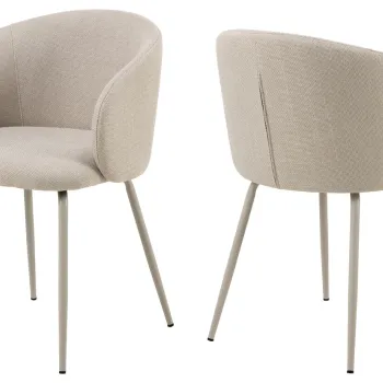 Scaun Eleanor, Actona, 55.5x55x79 cm, tesatura structurata/otel, bej/gri imagine