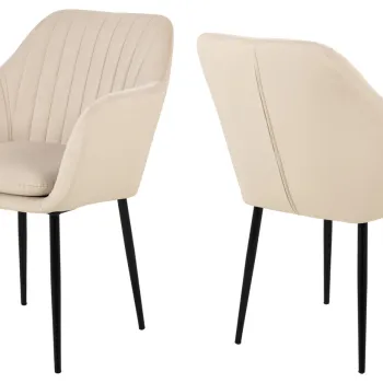 Scaun Emilia, Actona, 57x61x83 cm, catifea/otel, bej nisip imagine